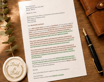 Legal Cover Letter Template Bundle | Law Firm & Judicial Clerkship Cover Letters, Editable Word + Guides | Law Student Digital Download