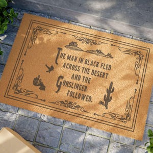 Dark Tower Door Mat, Stephen King Door Mat, Welcome Mat, Constant Reader, The Dark Tower, Roland Deschain, The Gunslinger, Stephen King
