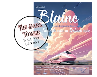 Dark Tower, Wall Art, The Dark Tower, Gunslinger Wall Art, Stephen King Wall Art, Stephen King Fan, Stephen King, Stephen King Blaine