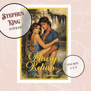Klistermärke med eländet som återvänder, Stephen King-klistermärke, Annie Wilkes, Stephen King-present, Stephen King-fan, Stephen King-dekor, ständig läsare