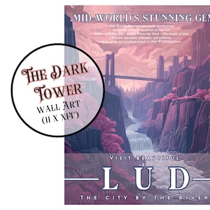 Dark Tower, Wall Art, The Dark Tower, Gunslinger Wall Art, Stephen King Wall Art, Stephen King Fan, Stephen King Gift, Stephen King, Lud