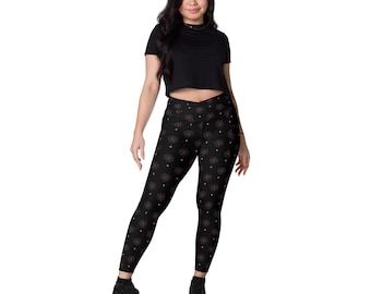 Spiderweb Halloween Leggings, Womens Halloween Leggings, Pocket Leggings, Crossover Waist Leggings, Goth Leggings, Gothic Clothing, Goth