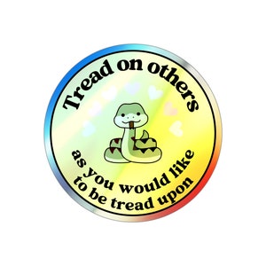 Funny Don't Tread On Me Sticker, No Step On Snek Sticker, Laptop Sticker, Water Bottle Sticker, Holographic, Political, Leftist, Progressive