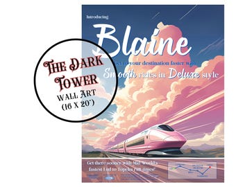 Dark Tower, Wall Art, The Dark Tower, Gunslinger Wall Art, Stephen King Wall Art, Stephen King Fan, Stephen King, Stephen King Blaine