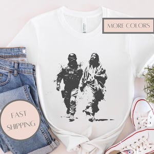 Graffiti Jesus Arrested by ICE Bella Canvas T-Shirt, Political Protest Street Art Tee