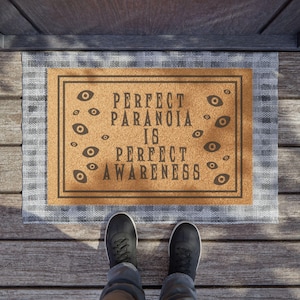 Perfect Paranoia Doormat, Stephen King Welcome Mat, Stephen King Decor, Stephen King Gift, Stephen King Fan, Constant Reader, Danse Macabre