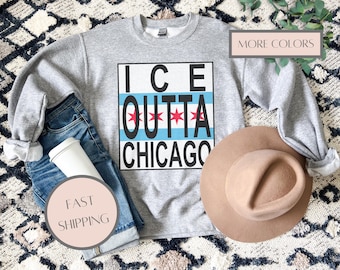 Sudadera ICE Outta Chicago: Top de activista político anti-ICE