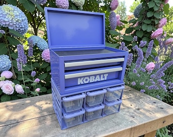 Teeny Tote Caddy & Mini Tool Box Stand, 6-Tote Storage Rack Compatible w Kobalt, U.S. General and More, NO TOTES or Tool Box Included