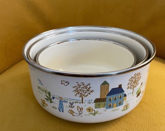 Vintage Lincoware Country Design Collection  Nesting Bowl Set