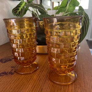 Amber Indiana Whitehall Colony Iced Tea Tumblers