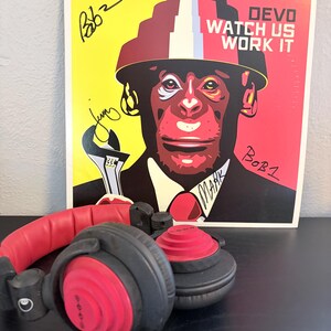 DEVO - Disco in vinile 12" autografato da tutti e 4 i membri - Watch Us Work It - 2008