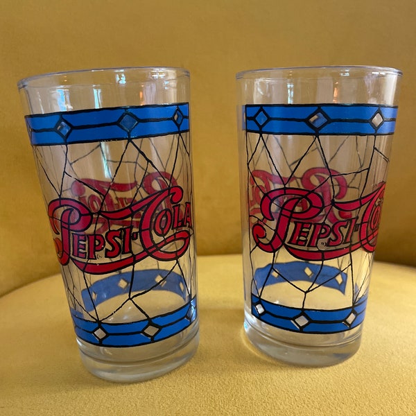 Vintage Pepsi-Cola  Drinking Glasses - Set of 2