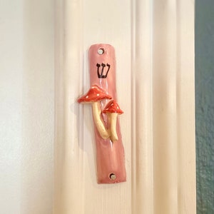 Handmade Ceramic Mushroom Mezuzah