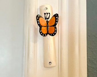 Handmade Ceramic Butterfly Mezuzah