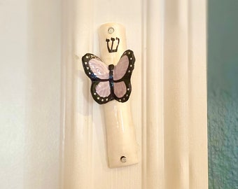 Handmade Ceramic Butterfly Mezuzah