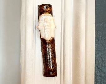 Handmade Ceramic Hamsa Mezuzah