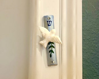 Handmade Ceramic Dove Mezuzah