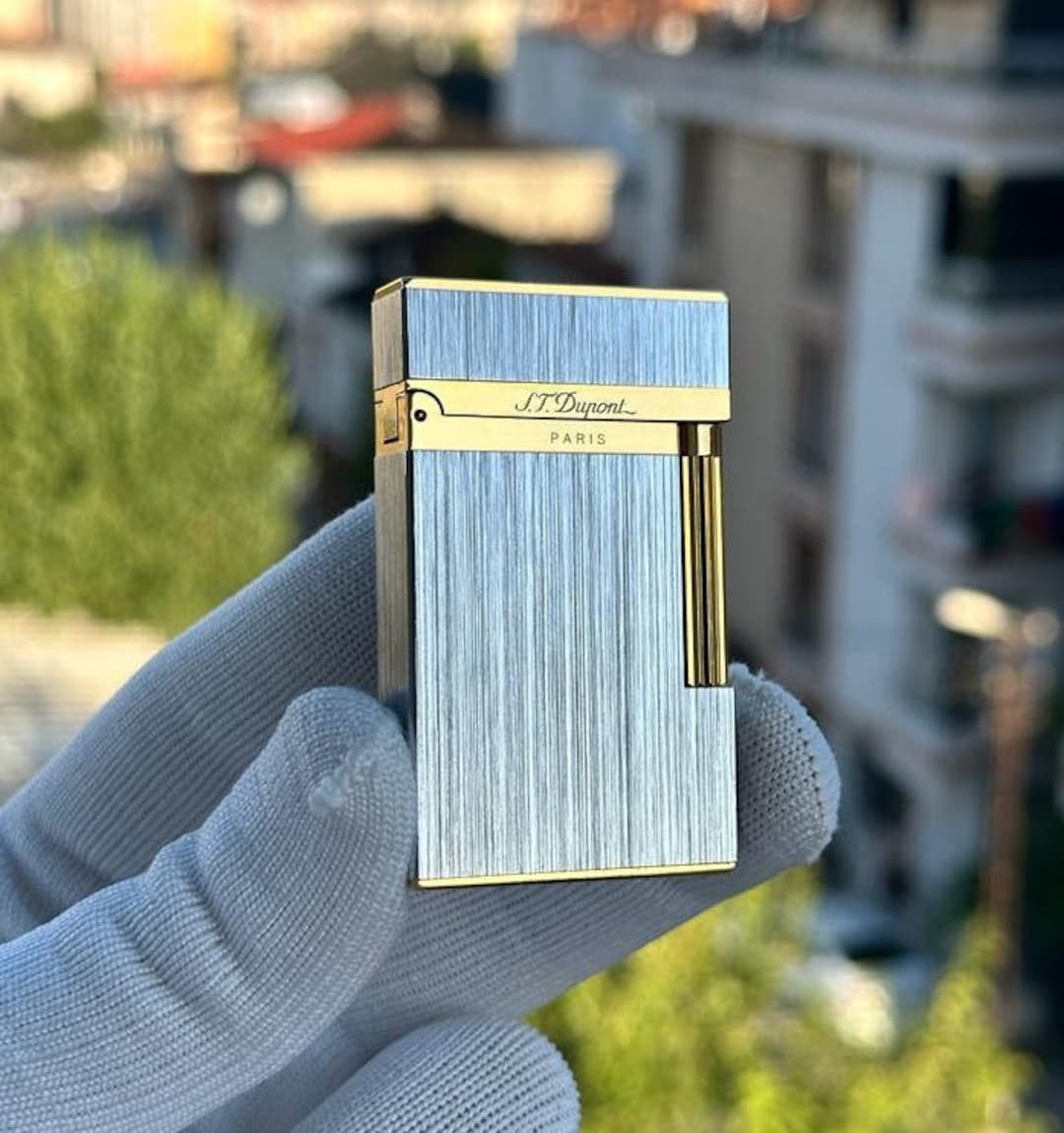 St Dupont Lighter Silver Gold New Collection L2 Paris France Lighter Gas Limited Edition Men's
