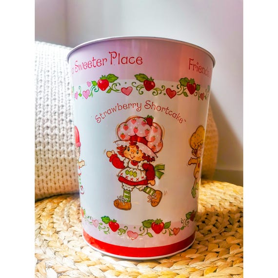 strawberry shortcake2002置物 Vintage 2002 Strawberry Shortcake Metal Waste Basket - Etsy