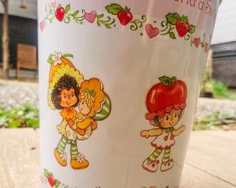 Vintage 2002 Strawberry Shortcake Metal Waste Basket - Etsy