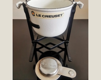 Superbe Service à Fondue NOMAR En Fonte Naturelle – Fabrication Française, Couleur Orange éclatant