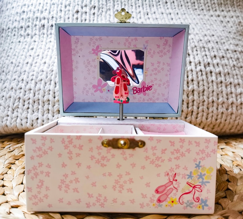 Vintage Ballerina Barbie Musical Jewelry Box Gunther Mele Music Box