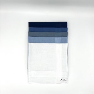 5-pack personalized cotton handkerchiefs
