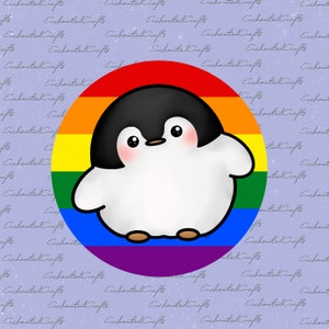 Pegatina laminada impermeable Pride Penguin