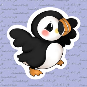 Mr. Puffin / wasserdichter / laminierter Aufkleber