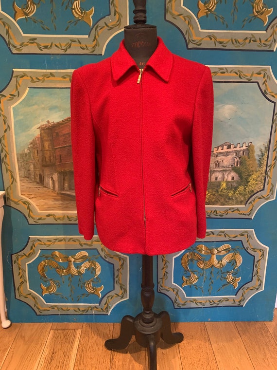Vintage Basler Wool Jacket/size 40/Red/French Fas… - image 1