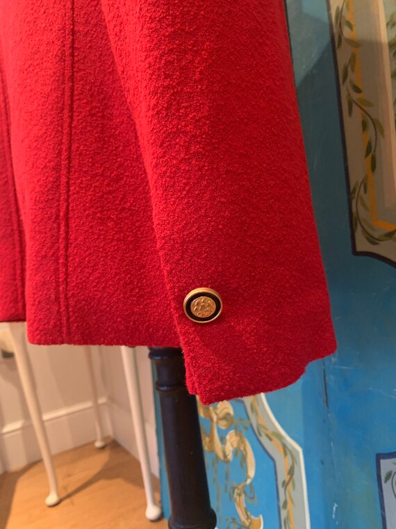 Vintage Basler Wool Jacket/size 40/Red/French Fas… - image 5