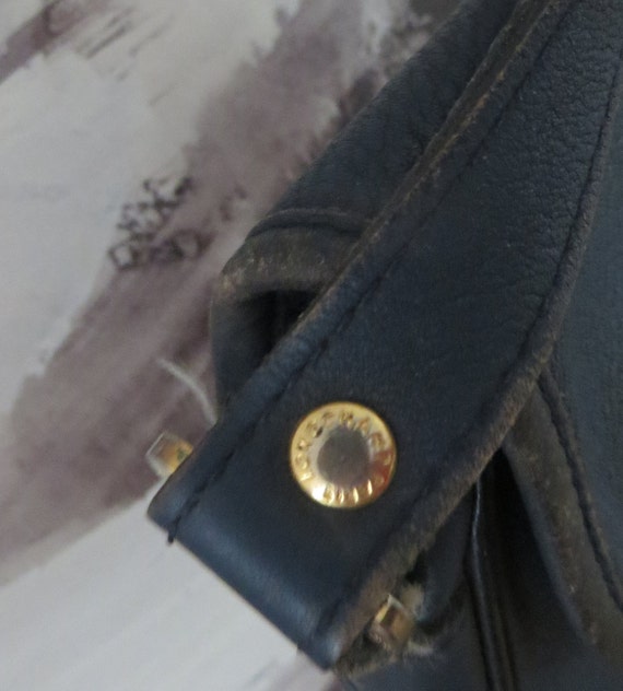 Vintage leather Longchamp shoulder bag/Blue Leather/l… Gem