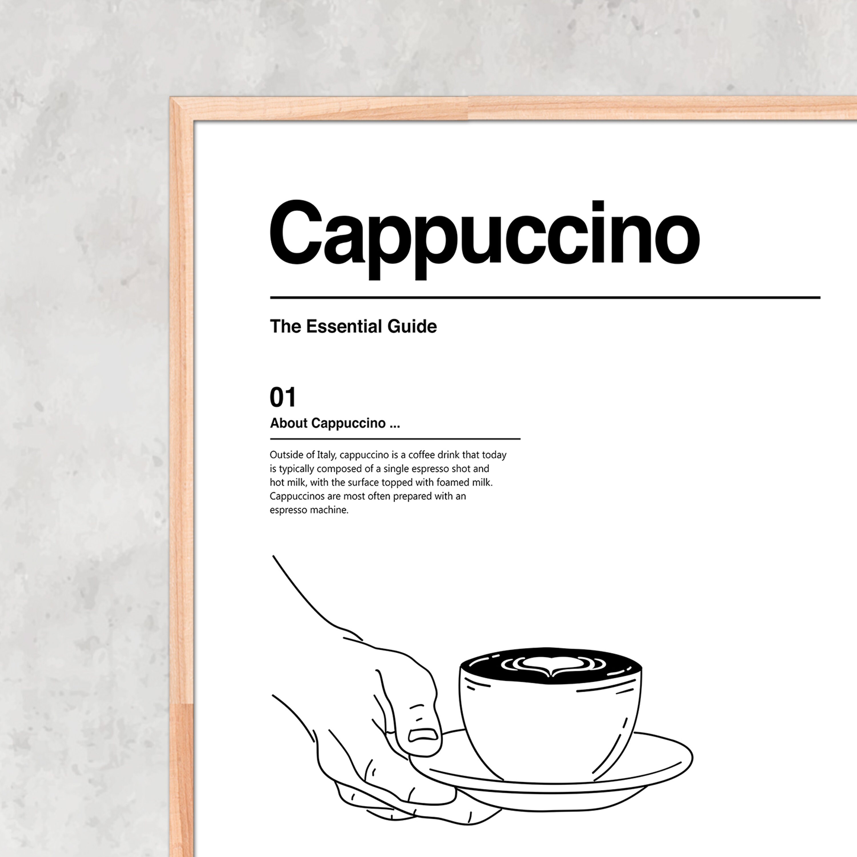 Cappuccino Guide Print, Coffee Guide Print, Coffee Print, Coffee Line ...