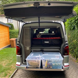 Cali-Gadgets rear extension 710/810 for VW T5 T6 T6.1 Bulli California – Perfect storage solution for Ocean, Coast & Beach models