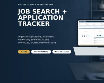 Job Application Tracker Spreadsheet | Professional Job Search Organizer for Google Sheets