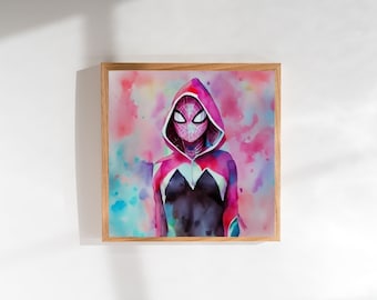 Portret akwarelowy Spider-Gwen