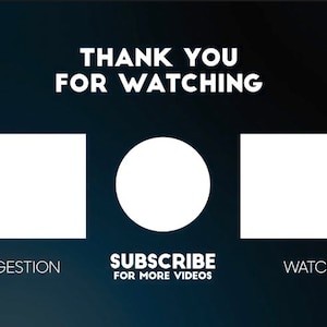 Basic YouTube End Screen Video with Audio - Simple Animated Outro, Easy to Use, Audio Included