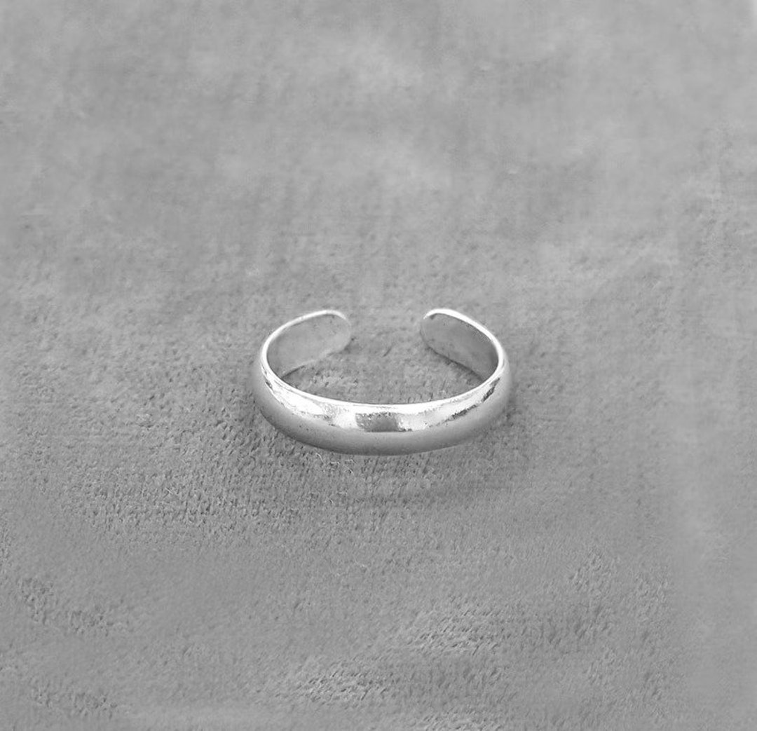 925 Sterling Silver Plain Toe Ring - Etsy