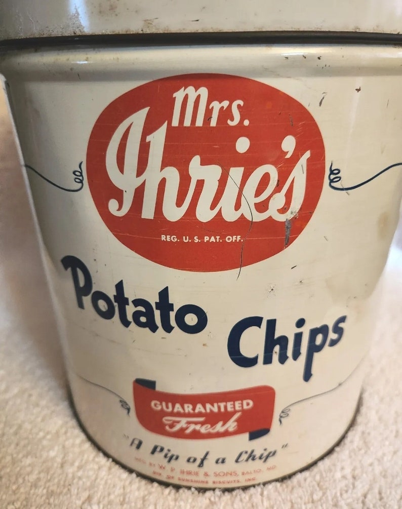 Mrs. Ihries Potato Chips Canister Tin Etsy