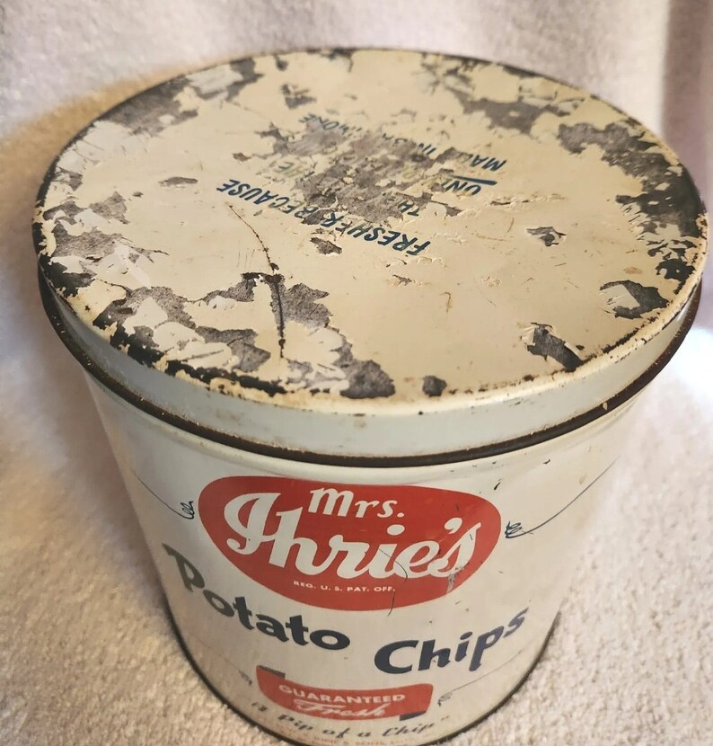 Mrs. Ihries Potato Chips Canister Tin Etsy