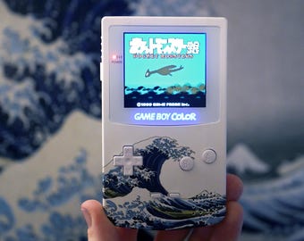 Gameboy Color Backlit IPS Q5 GBC - Great Wave