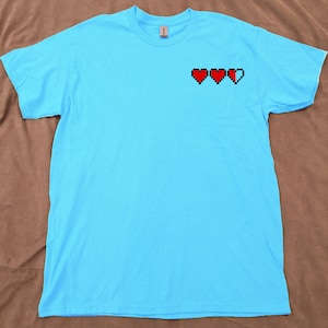 8 Bit Hearts T-Shirt, Gamer Wear, Zelda, Nintendo