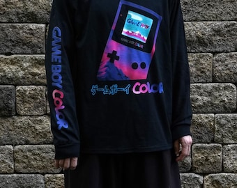 Camiseta de manga larga VaporWave de GameBoy
