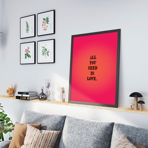All You Need Is Love Lyric Poster Print (digital download)