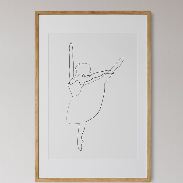 ballerina een lijn kunst,een lijn tekening,DIGITALE DOWNLOAD,printbare kunst,wand decoratie,vrouwelijk een lijn kunst,minimalistische kunst.