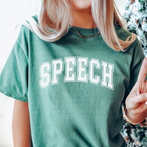 Camiseta Comfort Colors® de Speech Therapy, camiseta de terapia del habla, camiseta de SLP, camiseta de patología del habla SLPA, regalo para terapeuta del habla, camiseta de terapeuta