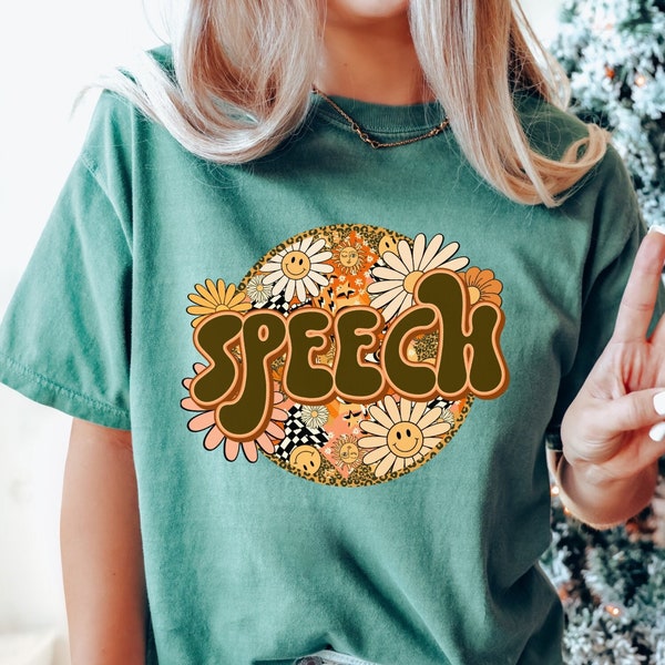 Floral SLP Comfort Colors® Shirt, Speech Therapy Shirt, Speech Language Pathologist Shirt, Speech Pathology Gift, SLP Gift, Speech Therapist