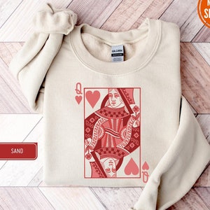 Moletom Queen of Hearts, presente de dia das mães, presente de dia dos namorados, moletom com capuz retrô com estampa de dia dos namorados, moletom Be My Valentine, suéter feminista
