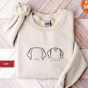 Aangepaste hondensweater, gepersonaliseerde hondenoren trui met naam, aangepaste hond moeder trui, hond vader cadeau voor huisdier cadeau voor hem, dierenliefhebbers