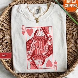 Queen of Hearts Comfort Colors® Shirt, Mothers Day Gift, Valentine Gift, Retro Valentine Graphic Tee, Be My Valentine, Feminist Shirt Gift